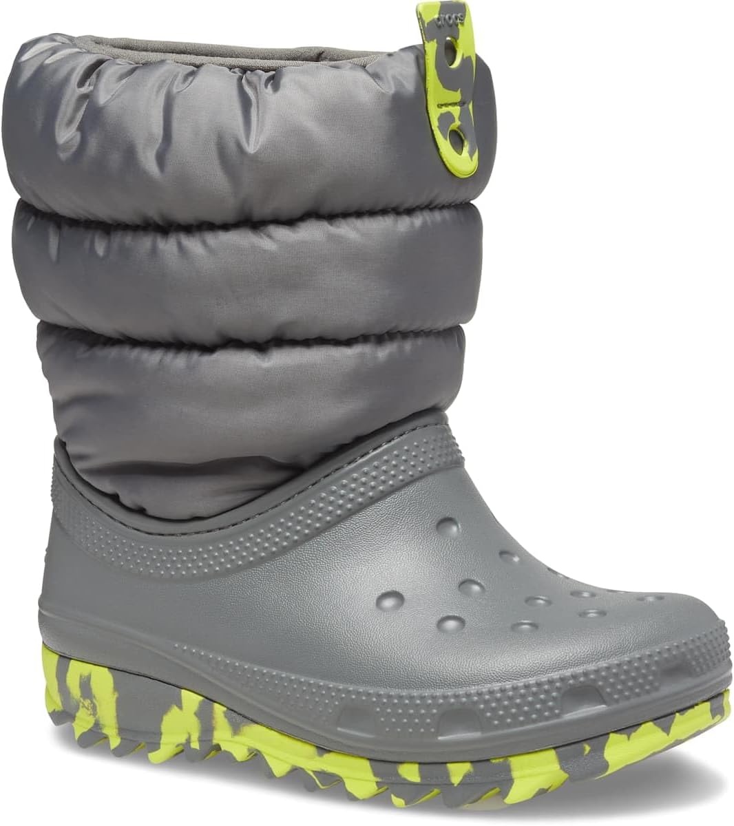 image:imageCrocs Kids Classic Lined Neo Puff Boot Snow BootsSlate Grey