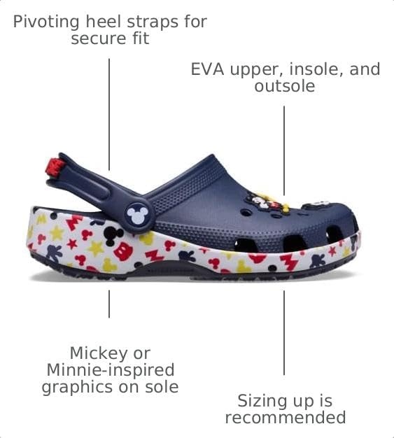 image:imageCrocs Kids Disney Mickey Minnie Mouse Clogs Little KidBig KidNavyMickey Jibbitz
