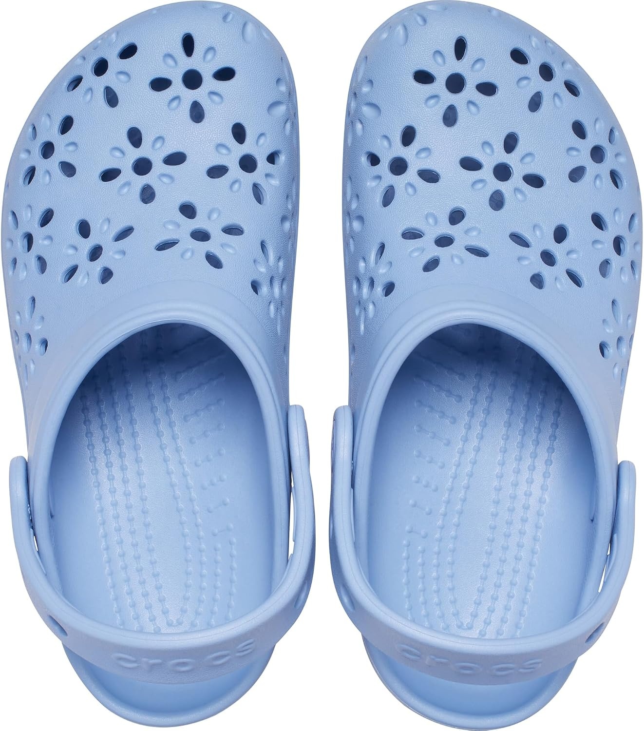 image:imageCrocs UnisexChild Classic Clogs with Floral Cut Out Design Kids and Toddler ShoesBlue Haze