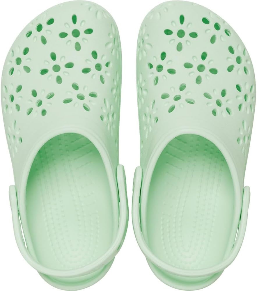 image:imageCrocs UnisexChild Classic Clogs with Floral Cut Out Design Kids and Toddler ShoesJade Tint