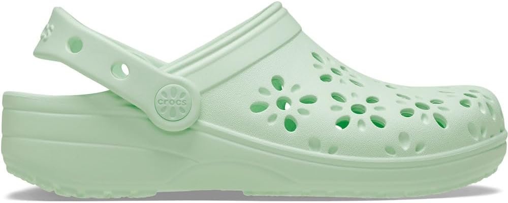 image:imageCrocs UnisexChild Classic Clogs with Floral Cut Out Design Kids and Toddler ShoesJade Tint