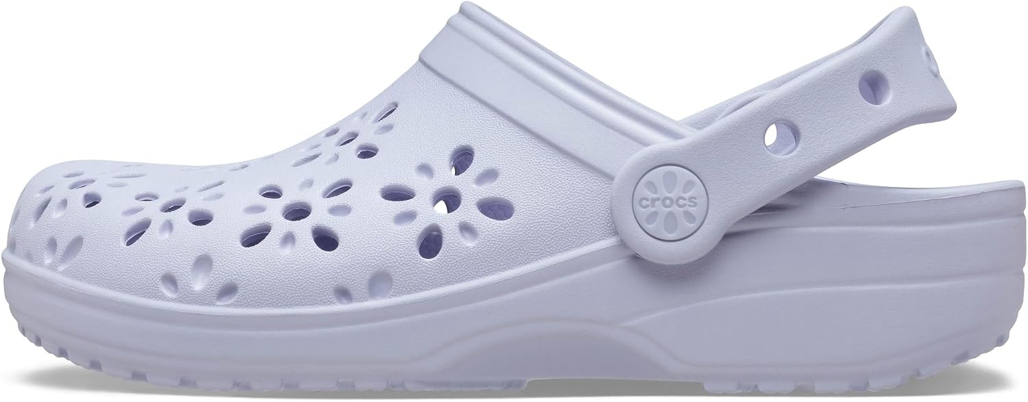 image:imageCrocs UnisexChild Classic Clogs with Floral Cut Out Design Kids and Toddler ShoesPurple Moon