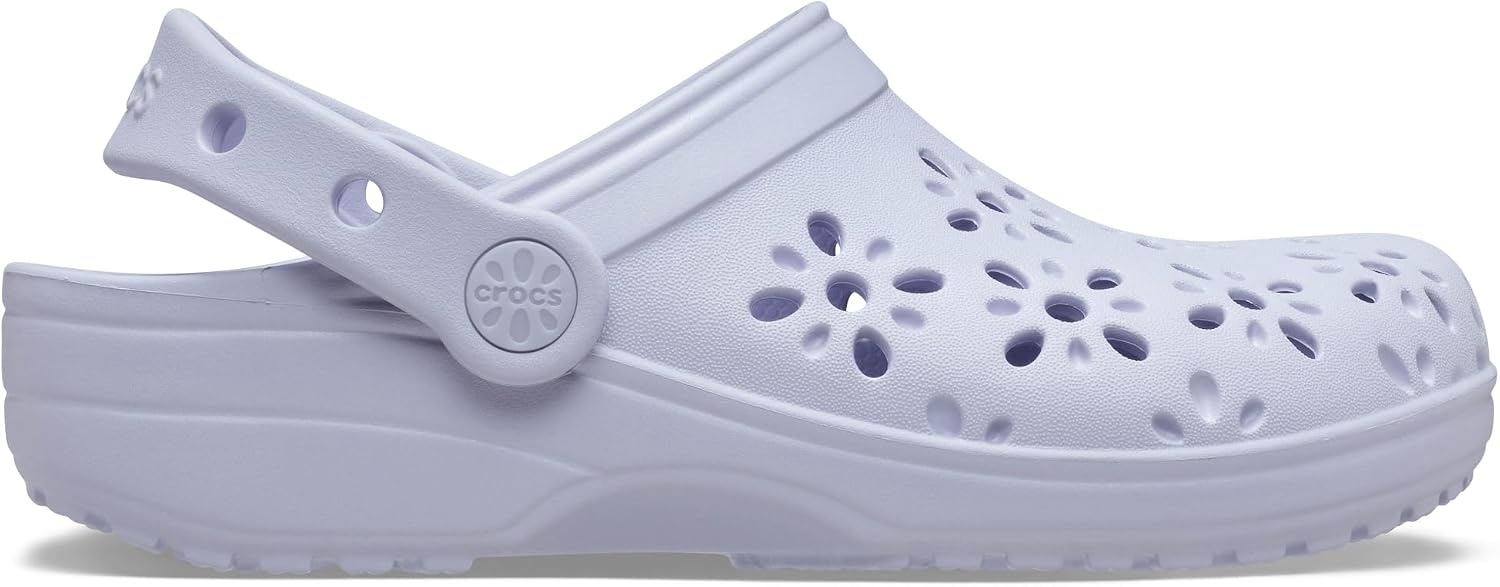 image:imageCrocs UnisexChild Classic Clogs with Floral Cut Out Design Kids and Toddler ShoesPurple Moon