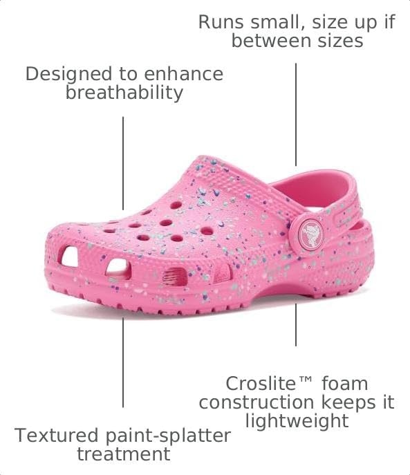 image:imageCrocs UnisexChild Classic Graphic ClogPink LemonadeMulti Splatter