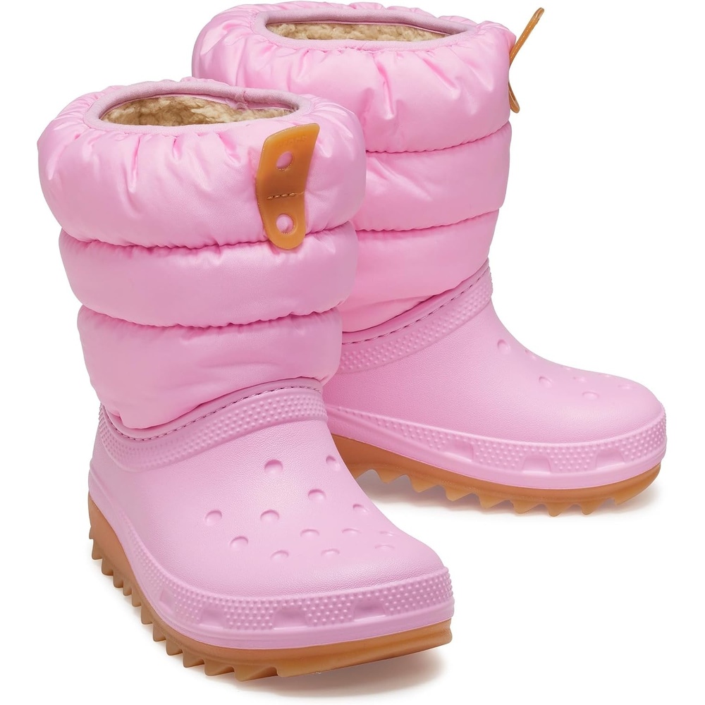 image:imageCrocs Kids Classic Lined Neo Puff Boot Snow BootsPink TweedGum