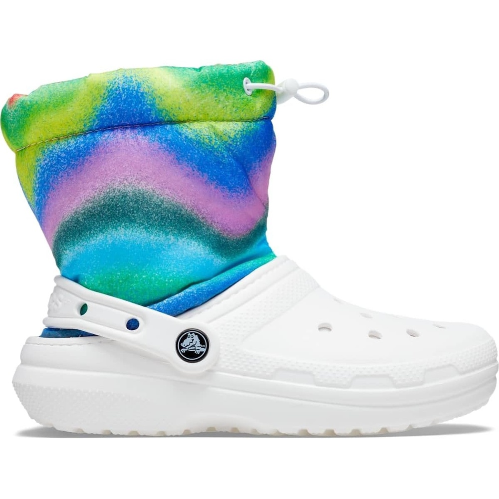 image:imageCrocs Kids Classic Lined Neo Puff Boot Snow BootsWhiteMulti Spray Dye