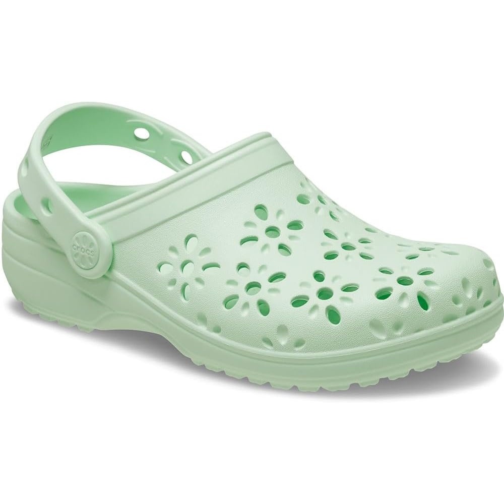 image:imageCrocs UnisexChild Classic Clogs with Floral Cut Out Design Kids and Toddler ShoesJade Tint