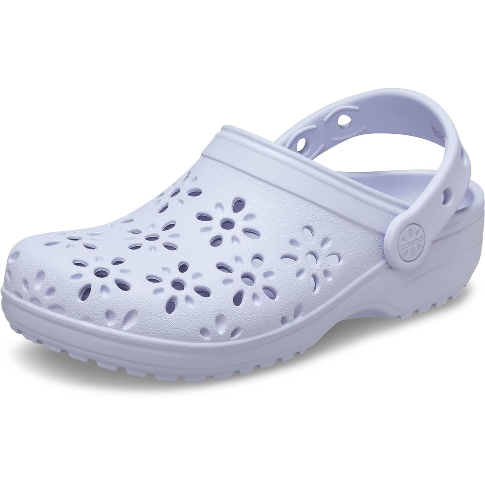 image:imageCrocs UnisexChild Classic Clogs with Floral Cut Out Design Kids and Toddler ShoesPurple Moon