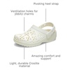 Crocs Unisex-Child Classic Clogs with Floral Cut Out Design, Kids and Toddler Shoes(Chalk)