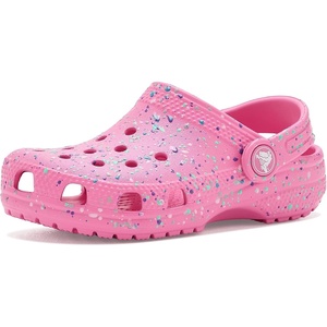 Crocs Unisex-Child Classic Graphic Clog(Pink Lemonade/Multi Splatter)