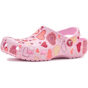 Crocs Unisex-Child Classic Graphic Clog(Pink Milk/Hearts)