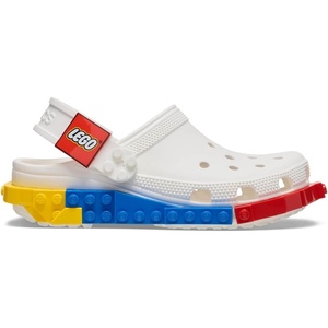 Crocs Unisex-Child Classic LEGO System Clogs, LEGO Shoes for Kids(White)