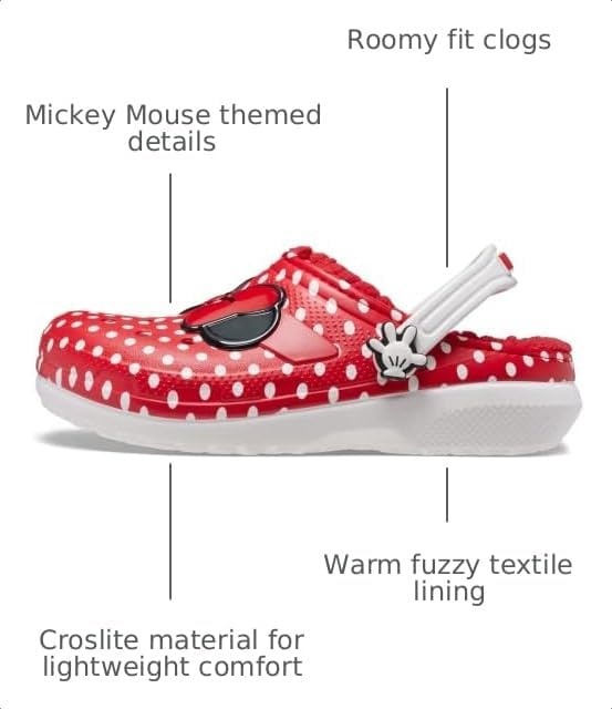 image:imageCrocs Kids Classic Lined Disney Clogs Mickey and Minnie Mouse Shoes and SlippersWhiteMulti Minnie Mouse