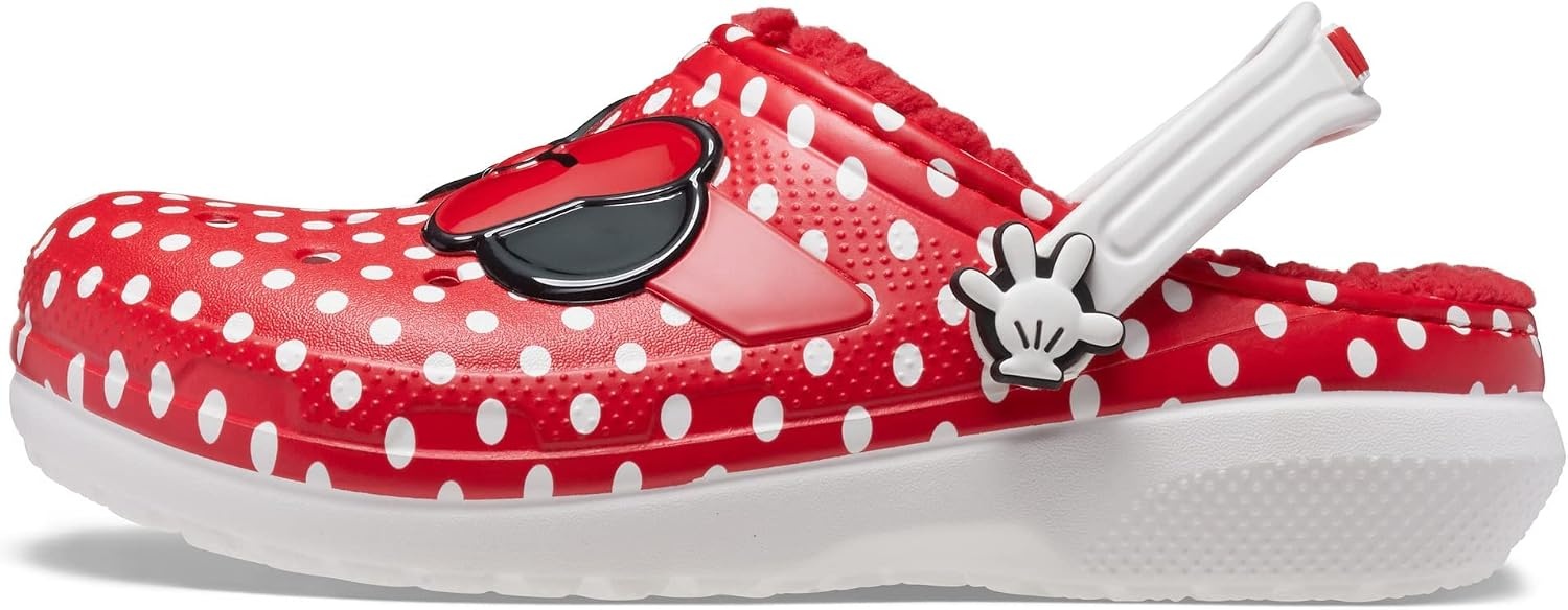 image:imageCrocs Kids Classic Lined Disney Clogs Mickey and Minnie Mouse Shoes and SlippersWhiteMulti Minnie Mouse