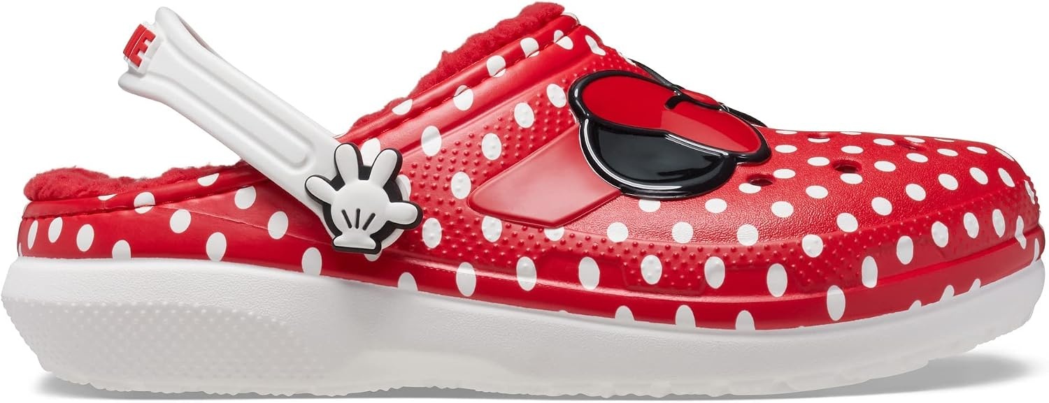 image:imageCrocs Kids Classic Lined Disney Clogs Mickey and Minnie Mouse Shoes and SlippersWhiteMulti Minnie Mouse