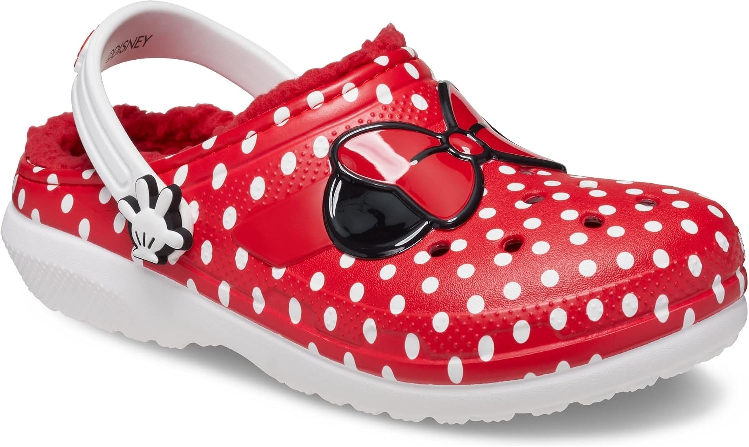 image:imageCrocs Kids Classic Lined Disney Clogs Mickey and Minnie Mouse Shoes and SlippersWhiteMulti Minnie Mouse