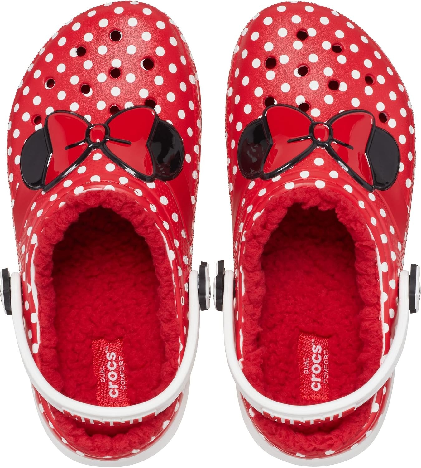 image:imageCrocs Kids Classic Lined Disney Clogs Mickey and Minnie Mouse Shoes and SlippersWhiteMulti Minnie Mouse