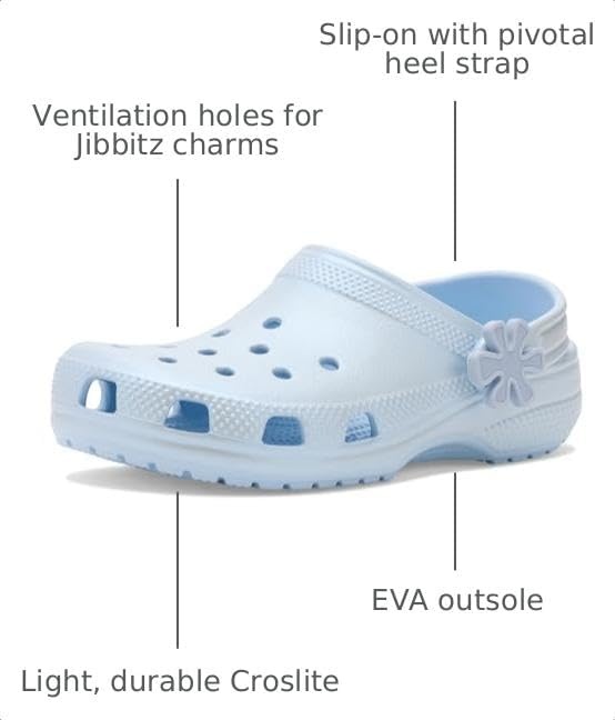 image:imageCrocs Kids Classic Pearl Shine Clogs Little KidBig KidBlue Frost