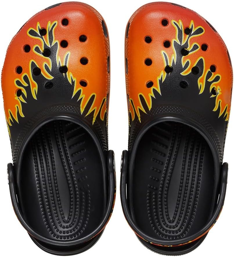 image:imageCrocs Kids Classic Seasonal Graphic ClogsBlackMulti Flames