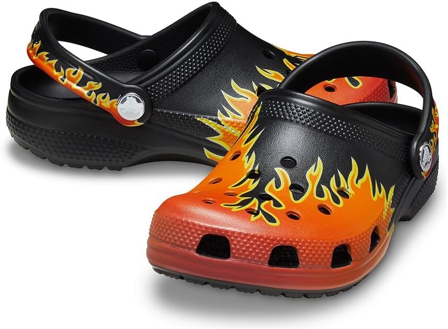 image:imageCrocs Kids Classic Seasonal Graphic ClogsBlackMulti Flames