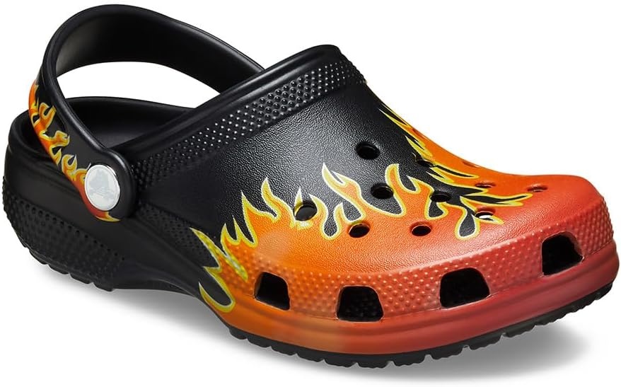 image:imageCrocs Kids Classic Seasonal Graphic ClogsBlackMulti Flames