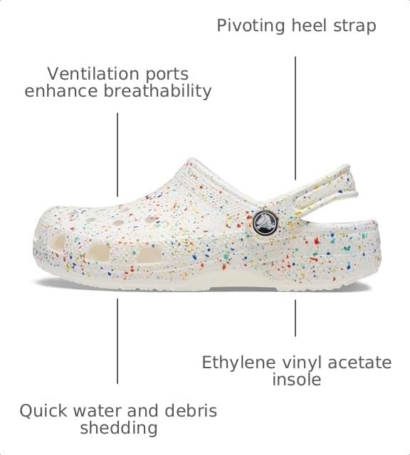 image:imageCrocs Kids Classic Seasonal Graphic ClogsWhiteMulti Paint Splatter