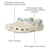 Crocs Kids Classic Denim Floral Backstrap Clogs (Little Kid/Big Kid)(Summit White)