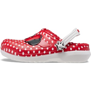 Crocs Kids’ Classic Lined Disney Clogs, Mickey and Minnie Mouse Shoes and Slippers(White/Multi Minnie Mouse)