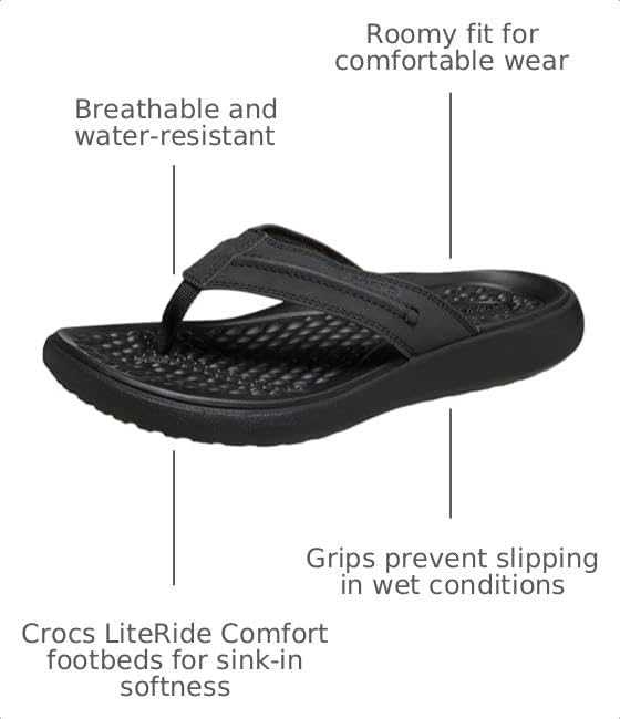 image:imageCrocs Mens Yukon Vista II Flip Flops Sandals Casual SandalsBlackBlack