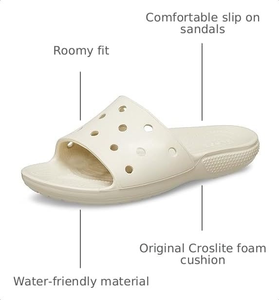 image:imageCrocs Unisex Adult Classic Slide Sandals Casual SandalsBone