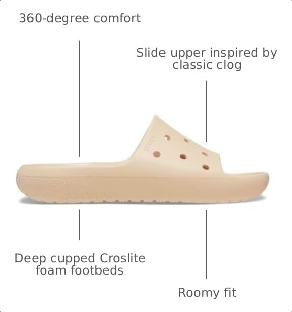 image:imageCrocs Unisex Adult Classic V2 Slides Casual SandalsShitake