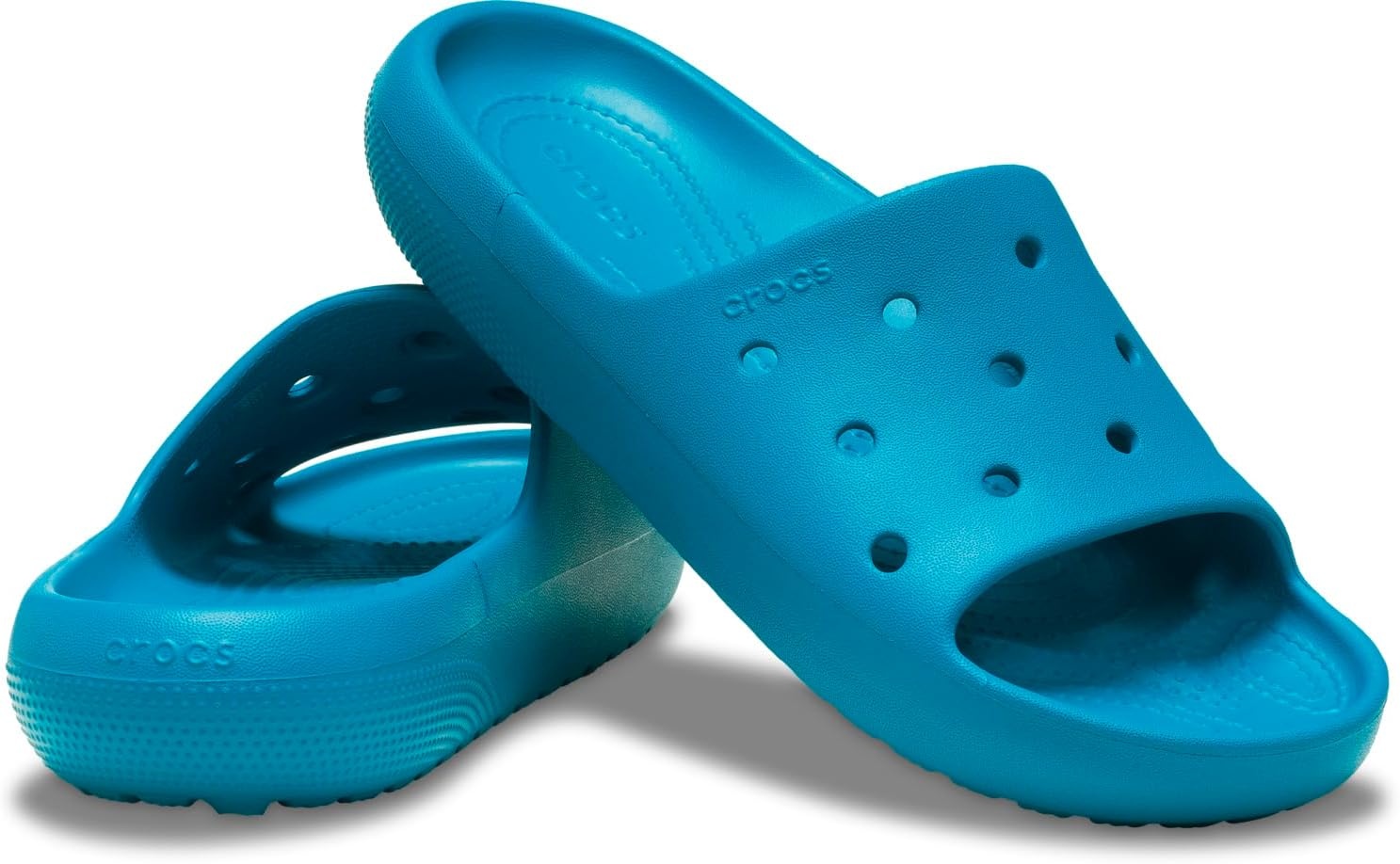 image:imageCrocs Unisex Adult Classic V2 Slides Casual SandalsTurbo Teal