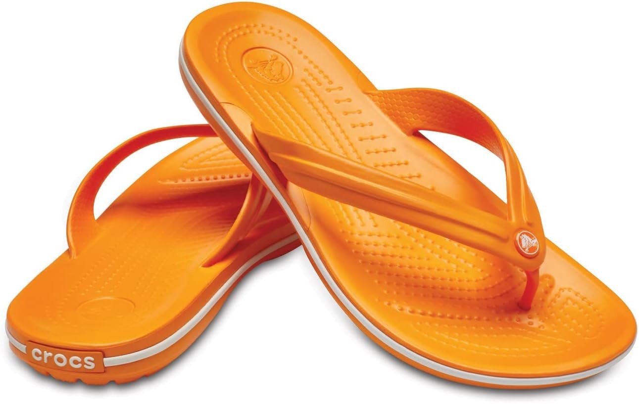 image:imageCrocs Unisex Adult Crocband Flip Flop SandalBlazing Orangewhite