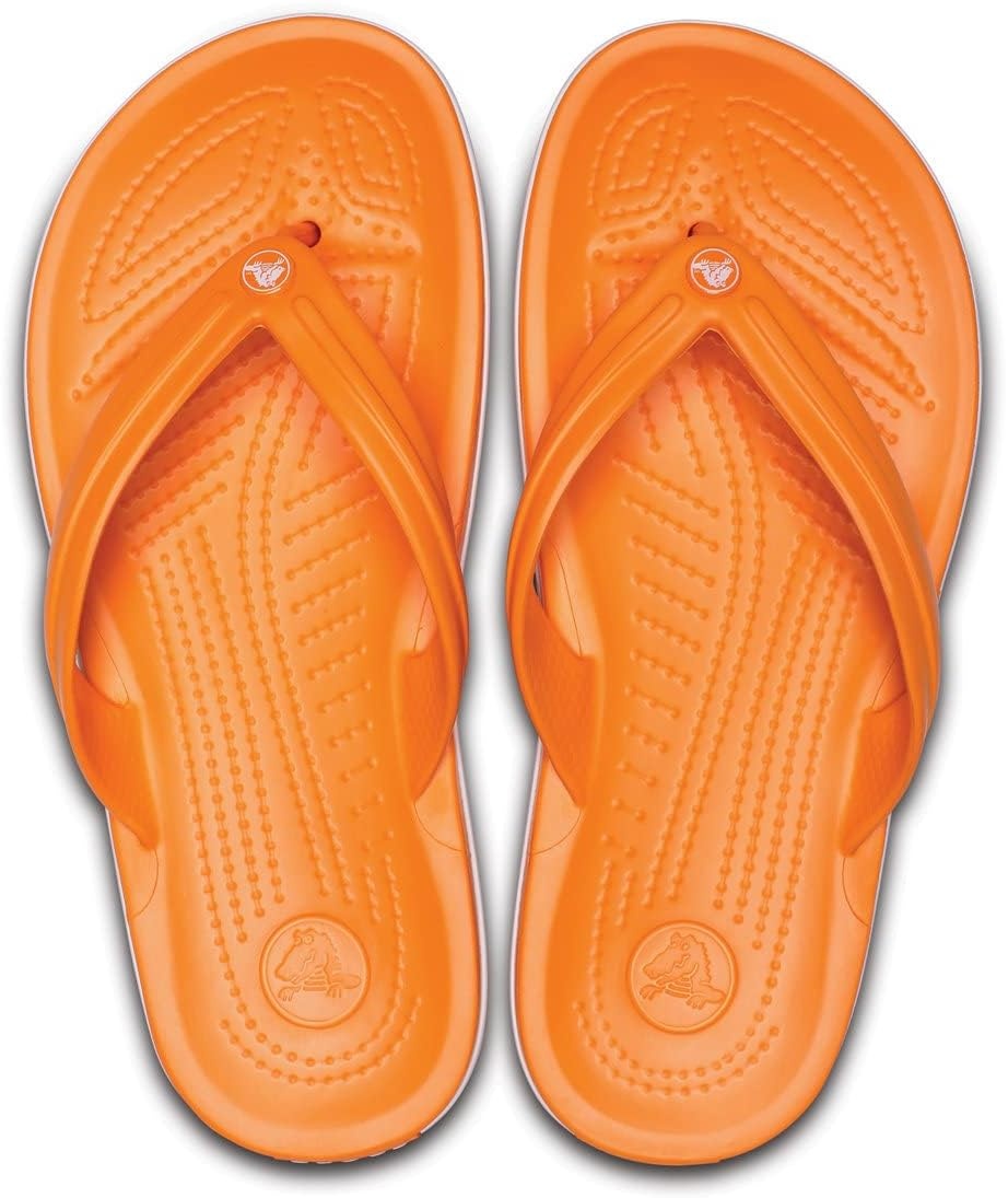 image:imageCrocs Unisex Adult Crocband Flip Flop SandalBlazing Orangewhite