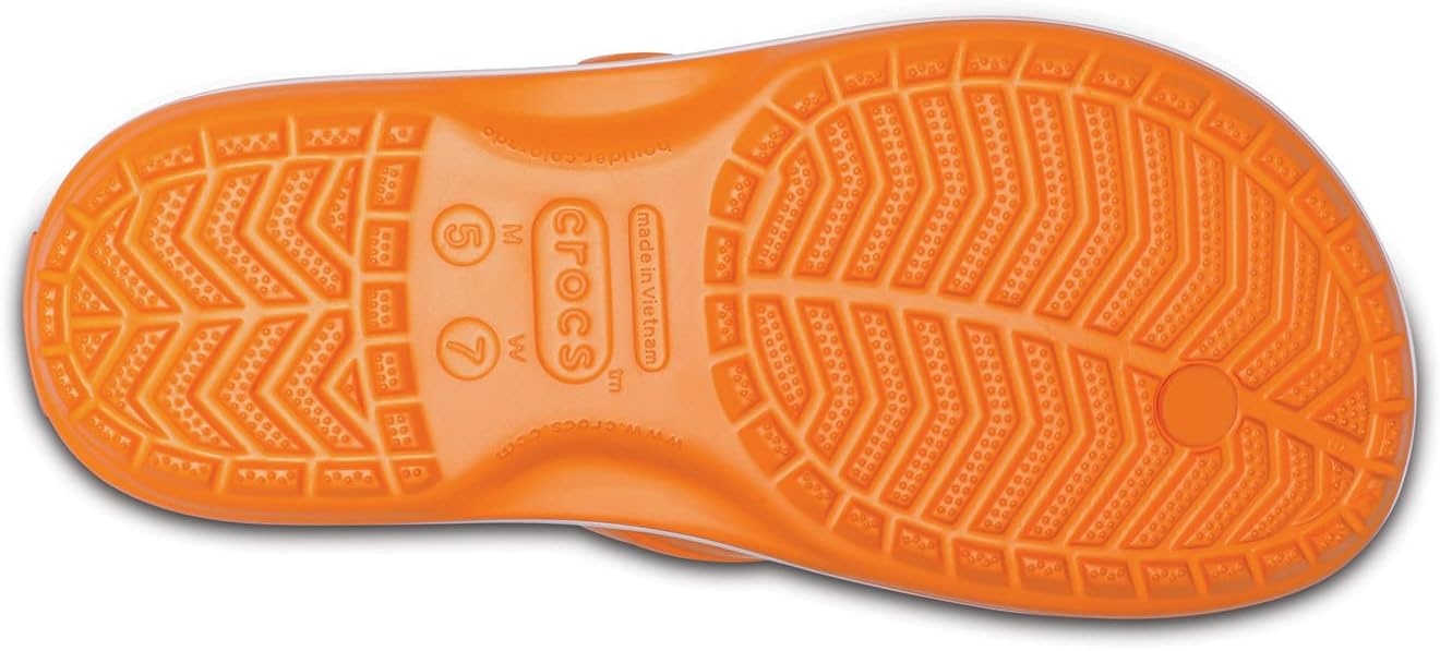image:imageCrocs Unisex Adult Crocband Flip Flop SandalBlazing Orangewhite