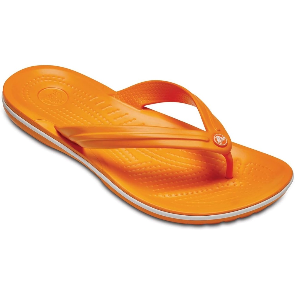 image:imageCrocs Unisex Adult Crocband Flip Flop SandalBlazing Orangewhite