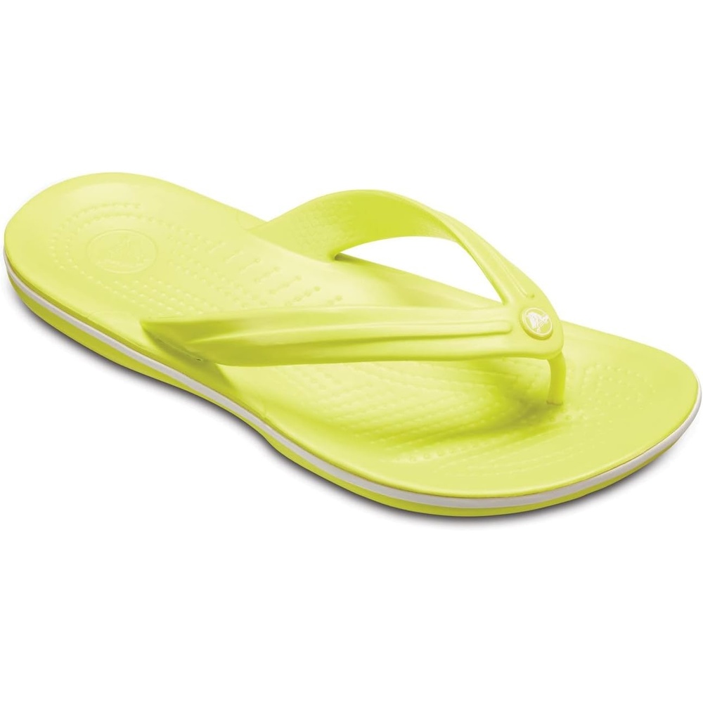 image:imageCrocs Unisex Adult Crocband Flip Flop SandalTennis Ball GreenWhite