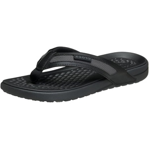 Crocs Men’s Yukon Sport LR Lightweight Flip Flop Sandals(Black/Slate Grey)