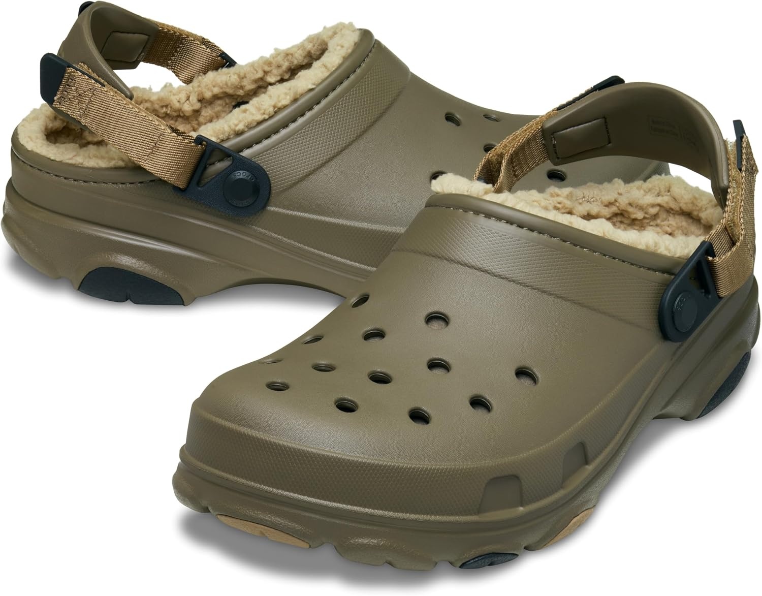 image:imageCrocs UnisexAdult Classic All Terrain Lined Clogs Adjustable Heel StrapWalnut