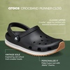 Crocs Unisex-Adult Classic Retro Runner Clogs(Black)