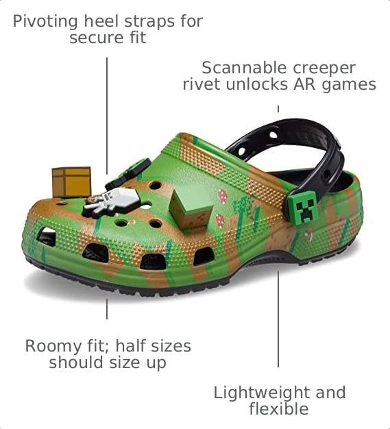 image:imageCrocs UnisexAdult Classic Minecraft ClogsMulti Green