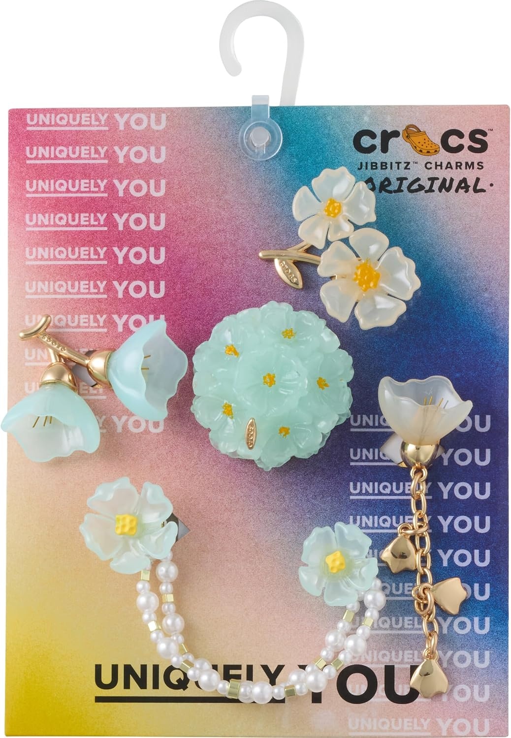 image:imageCrocs Jibbitz Shoe Charms Super Fun Kids Multi Pack Crocs Charms for Girls and BoysBlue Dainty Floral