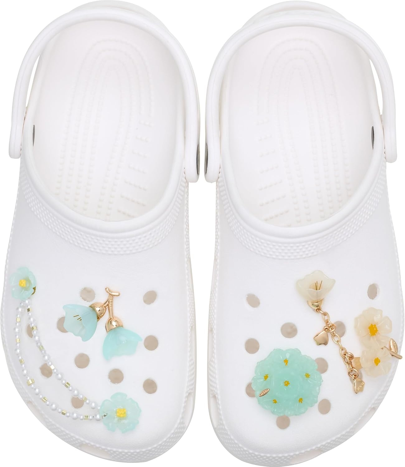 image:imageCrocs Jibbitz Shoe Charms Super Fun Kids Multi Pack Crocs Charms for Girls and BoysBlue Dainty Floral