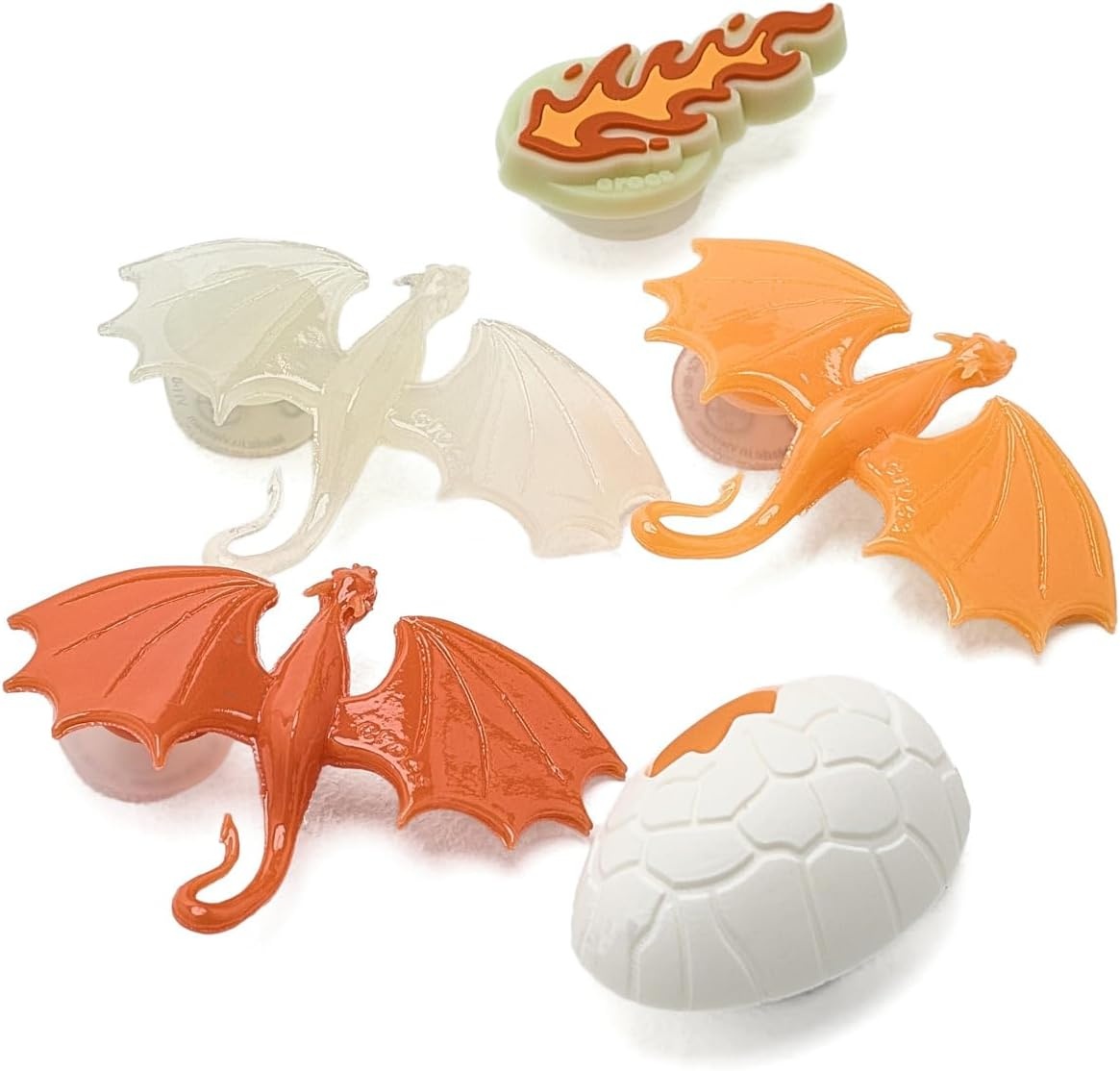 image:imageCrocs Jibbitz Shoe Charms Super Fun Kids Multi Pack Crocs Charms for Girls and BoysGlow in the Dark Dragon 5pack
