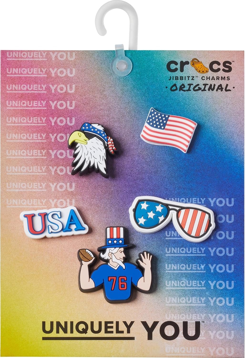 image:imageCrocs Jibbitz Shoe Charms Super Fun Kids Multi Pack Crocs Charms for Girls and BoysPatriotic