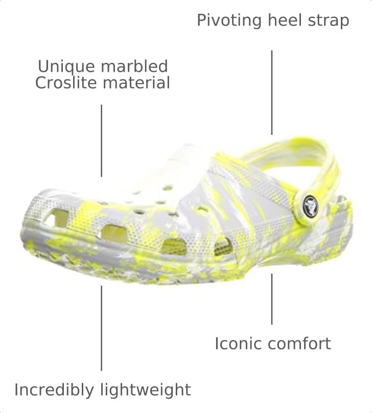 image:imageCrocs Unisex Adult Classic Marbled Tiedye ClogsWhiteMicrochip