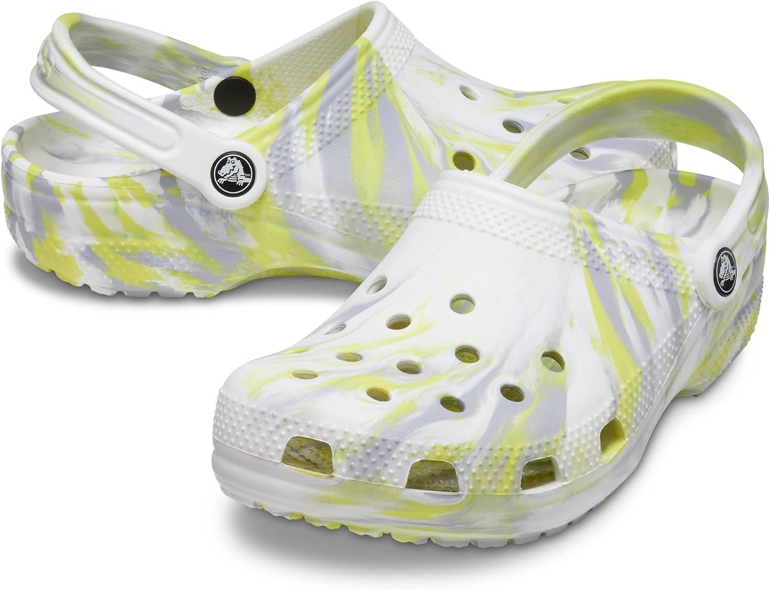image:imageCrocs Unisex Adult Classic Marbled Tiedye ClogsWhiteMicrochip