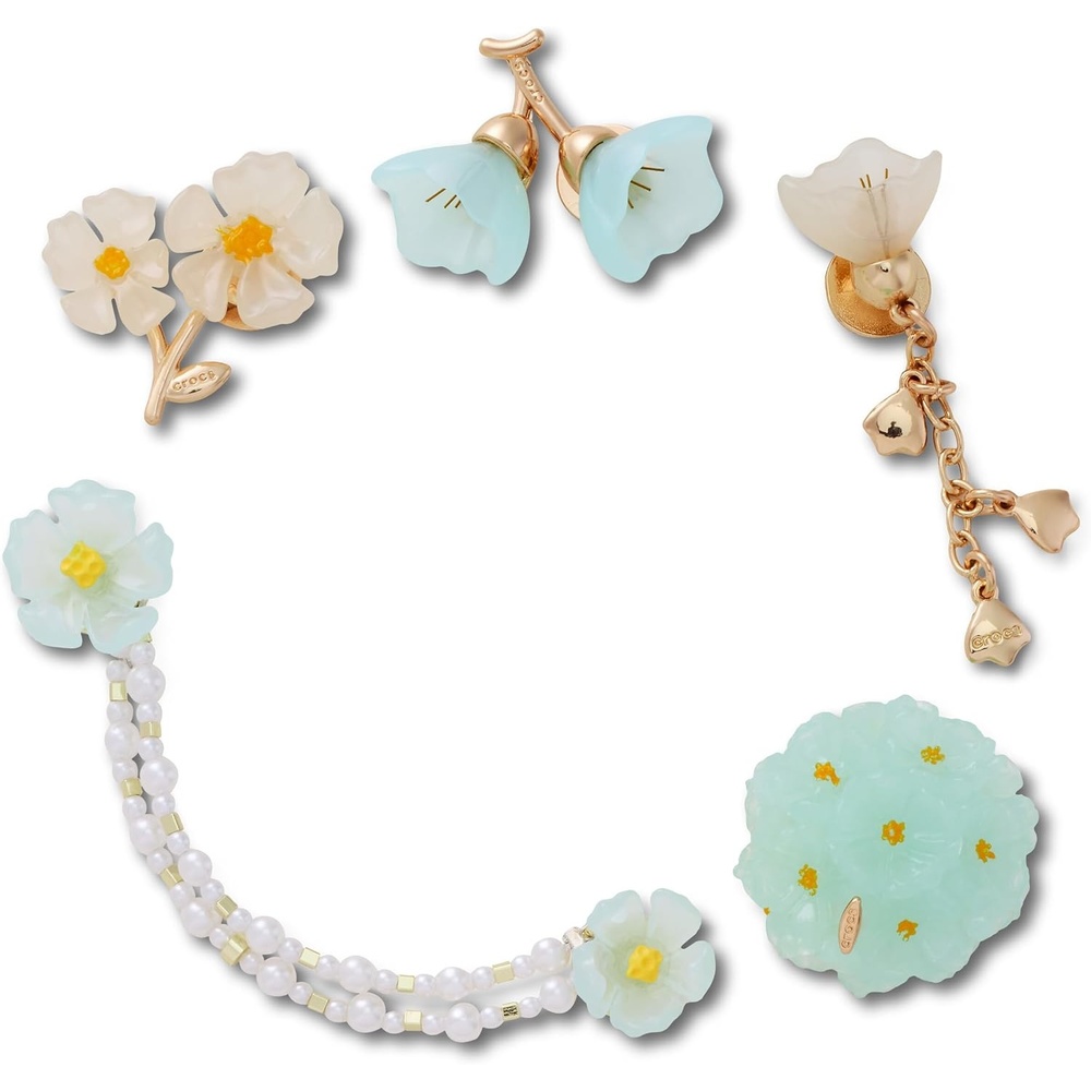 image:imageCrocs Jibbitz Shoe Charms Super Fun Kids Multi Pack Crocs Charms for Girls and BoysBlue Dainty Floral