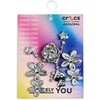 Crocs Jibbitz Shoe Charms – Super Fun Kids Multi Pack, Crocs Charms for Girls and Boys(Silver Meta Floral)