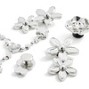 Crocs Jibbitz Shoe Charms – Super Fun Kids Multi Pack, Crocs Charms for Girls and Boys(Silver Meta Floral)